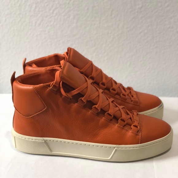 Balenciaga Arena Men 8 41 Orange Leather High Top Sneakers  Balenciaga Arena High \'Orange\' Size: EU 41/ US 8